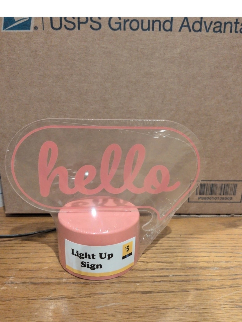 Hello Pink Light-Up Sign